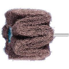 PFERD - 3" Diam x 2" Face Width, Aluminum Oxide Nonwoven Mounted Flap Wheel - 1/4" Shank Mount, 100 Grit, 7,500 Max RPM - USA Tool & Supply