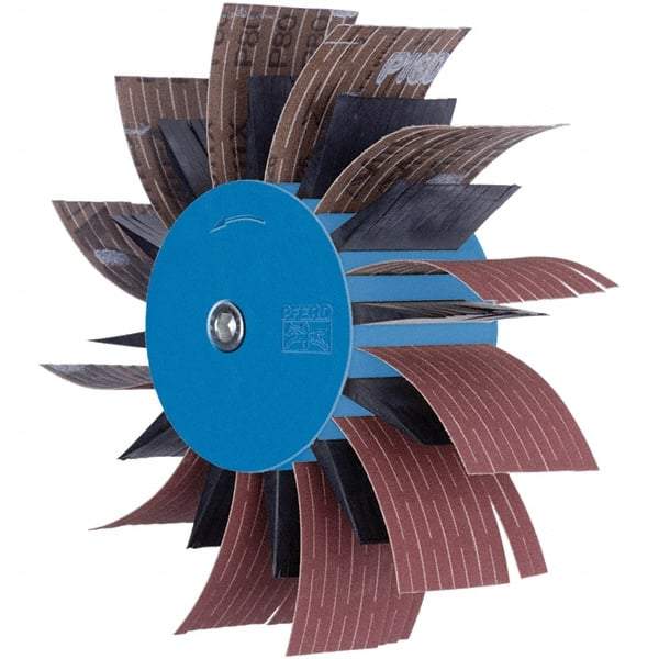 PFERD - 7" Diam x 2" Face Width, Aluminum Oxide Coated Mounted Flap Wheel - 3/8" Shank Mount, 3,500 Max RPM - USA Tool & Supply