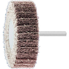 PFERD - 3" Diam x 1" Face Width, Aluminum Oxide Nonwoven Mounted Flap Wheel - 1/4" Shank Mount, 100 Grit, 7,500 Max RPM - USA Tool & Supply