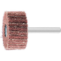 PFERD - 1-1/2" Diam x 3/4" Face Width, Aluminum Oxide Nonwoven Mounted Flap Wheel - 1/4" Shank Mount, 180 Grit, 15,000 Max RPM - USA Tool & Supply