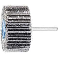 PFERD - 2" Diam x 1" Face Width, Silicon Carbide Coated Mounted Flap Wheel - 1/4" Shank Mount, 80 Grit, 23,000 Max RPM - USA Tool & Supply