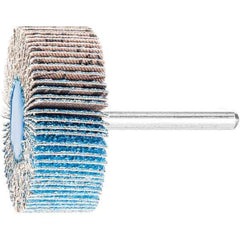 PFERD - 2" Diam x 1" Face Width, Aluminum Oxide Coated Mounted Flap Wheel - 1/4" Shank Mount, 60 Grit, 23,000 Max RPM - USA Tool & Supply