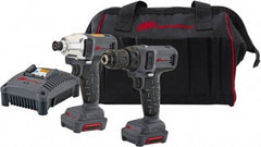 Ingersoll-Rand - 12 Volt Cordless Tool Combination Kit - Includes 1/4" Hex Compact Impact Driver, Lithium-Ion Battery Included - USA Tool & Supply