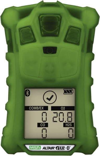 MSA - Audible, Vibration & Visual Alarm, LCD Display, Multi-Gas Detector - Monitors LEL, Oxygen, Hydrogen Sulfide & Carbon Monoxide - USA Tool & Supply