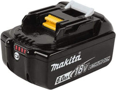 Makita - 18 Volt Lithium-Ion Power Tool Battery - 6 Ahr Capacity, 55 min Charge Time, Series LXT - USA Tool & Supply