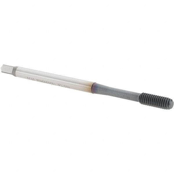 OSG - #4-40 UNC, H3, Semi-Bottoming Chamfer, V Finish, High Speed Steel Thread Forming STI Taps - 2.4803" OAL, 0.141" Shank Diam, 11/16" Thread Length, 0.11" Square Size - USA Tool & Supply