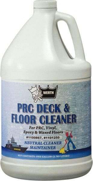 Werth Sanitary Supply - 1 Gal Plastic Bottle Floor Cleaner - Use on All Types of Flooring - USA Tool & Supply