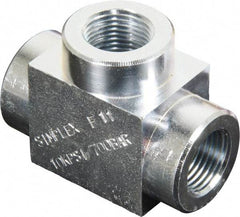TK Simplex - 3/8 NPTF Hydraulic Hose Tee - 10,000 psi - USA Tool & Supply