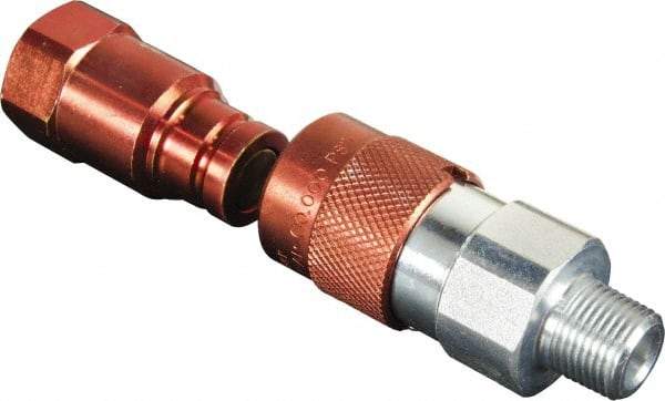 TK Simplex - 3/8 NPTF Hydraulic Hose Flush Face Coupler Set - 10,000 psi - USA Tool & Supply