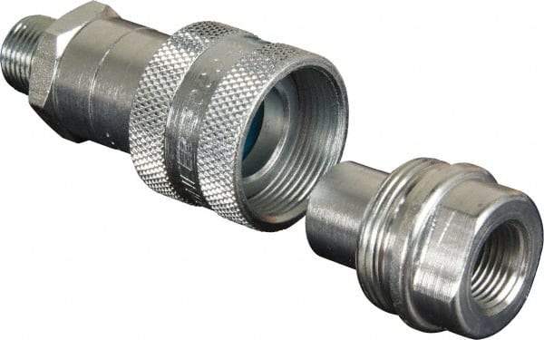 TK Simplex - 3/8 NPTF Hydraulic Hose High-Flow Coupler Set - 10,000 psi - USA Tool & Supply