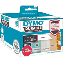 Dymo - Labels, Ribbons & Tapes Type: Durable Square Labels Color: White - USA Tool & Supply