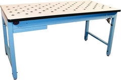 Proline - 1 Drawer, Retractable Ball Transfer Station - 800 Lb Capacity, ESD Laminate Top, Light Blue, 60" Wide x 36" High x 30" Long - USA Tool & Supply