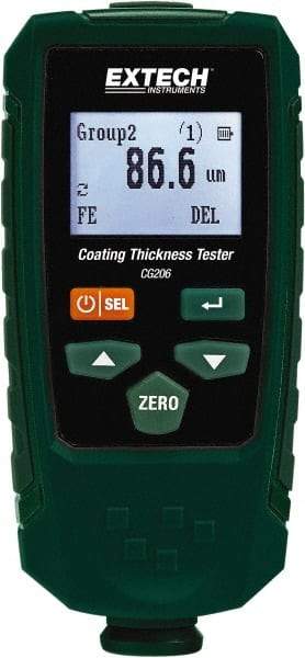 Extech - 0 to 53 mil LCD Coating Thickness Gage - For Use with Ferrous/Nonferrous Coatings - USA Tool & Supply