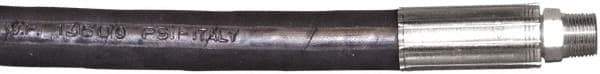 TK Simplex - 3/8" Inside Diam x 3/8 NPT 6' Hydraulic Pump Hose - 10,000 psi, C213 Opposite End, Rubber - USA Tool & Supply