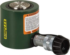 TK Simplex - 1-3/4" Stroke, 20 Ton Portable Hydraulic Low Profile Cylinder - 4.43 Sq In Effective Area, 7.8 Cu In Oil Capacity, 3.87 to 5.62" High, 2" Plunger Diam, 10,000 Max psi - USA Tool & Supply