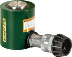 TK Simplex - 1-1/2" Stroke, 10 Ton Portable Hydraulic Low Profile Cylinder - 2.24 Sq In Effective Area, 3.4 Cu In Oil Capacity, 3.47 to 4.97" High, 1-1/2" Plunger Diam, 10,000 Max psi - USA Tool & Supply