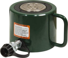 TK Simplex - 2-1/4" Stroke, 100 Ton Portable Hydraulic Low Profile Cylinder - 19.63 Sq In Effective Area, 44.2 Cu In Oil Capacity, 5.56 to 7.81" High, 3-5/8" Plunger Diam, 10,000 Max psi - USA Tool & Supply