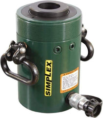 TK Simplex - 3" Stroke, 60 Ton Portable Hydraulic Hollow Hole Cylinder - 12.73 Sq In Effective Area, 38.29 Cu In Oil Capacity, 9.75 to 13.25" High, 3-5/8" Plunger Diam, 10,000 Max psi - USA Tool & Supply