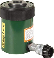 TK Simplex - 2-1/2" Stroke, 30 Ton Portable Hydraulic Hollow Hole Cylinder - 7.22 Sq In Effective Area, 18.05 Cu In Oil Capacity, 7.03 to 9.53" High, 2-1/2" Plunger Diam, 10,000 Max psi - USA Tool & Supply