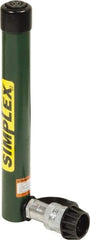 TK Simplex - 9-3/16" Stroke, 5 Ton Portable Hydraulic Single Acting Cylinder - 0.99 Sq In Effective Area, 9.07 Cu In Oil Capacity, 12.83 to 22.01" High, 1" Cyl Bore Diam, 1-1/8" Plunger Diam, 10,000 Max psi - USA Tool & Supply