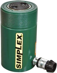 TK Simplex - 4" Stroke, 55 Ton Portable Hydraulic Single Acting Cylinder - 11.04 Sq In Effective Area, 44.16 Cu In Oil Capacity, 8.94 to 12.94" High, 3.13" Cyl Bore Diam, 3-3/4" Plunger Diam, 10,000 Max psi - USA Tool & Supply