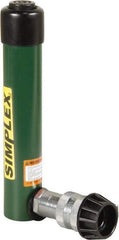 TK Simplex - 5-1/8" Stroke, 5 Ton Portable Hydraulic Single Acting Cylinder - 0.99 Sq In Effective Area, 4.97 Cu In Oil Capacity, 8.52 to 13.65" High, 1" Cyl Bore Diam, 1-1/8" Plunger Diam, 10,000 Max psi - USA Tool & Supply
