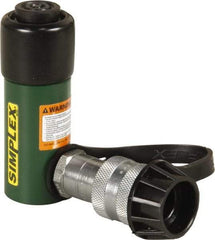 TK Simplex - 1-1/8" Stroke, 5 Ton Portable Hydraulic Single Acting Cylinder - 0.99 Sq In Effective Area, 0.99 Cu In Oil Capacity, 4.37 to 5.5" High, 1" Cyl Bore Diam, 1-1/8" Plunger Diam, 10,000 Max psi - USA Tool & Supply
