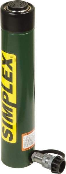 TK Simplex - 12-3/16" Stroke, 25 Ton Portable Hydraulic Single Acting Cylinder - 5.16 Sq In Effective Area, 63.18 Cu In Oil Capacity, 16.75 to 28.94" High, 2.25" Cyl Bore Diam, 2-9/16" Plunger Diam, 10,000 Max psi - USA Tool & Supply