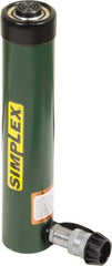 TK Simplex - 10-3/8" Stroke, 15 Ton Portable Hydraulic Single Acting Cylinder - 3.14 Sq In Effective Area, 31.4 Cu In Oil Capacity, 14.69 to 25.07" High, 1.63" Cyl Bore Diam, 2" Plunger Diam, 10,000 Max psi - USA Tool & Supply