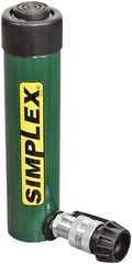 TK Simplex - 6" Stroke, 10 Ton Portable Hydraulic Single Acting Cylinder - 2.24 Sq In Effective Area, 13.7 Cu In Oil Capacity, 9.78 to 15.78" High, 1.5" Cyl Bore Diam, 1.69" Plunger Diam, 10,000 Max psi - USA Tool & Supply