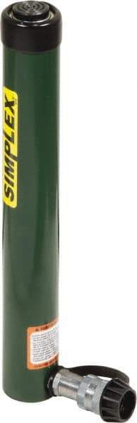 TK Simplex - 14" Stroke, 10 Ton Portable Hydraulic Single Acting Cylinder - 2.24 Sq In Effective Area, 31.31 Cu In Oil Capacity, 17.78 to 31.78" High, 1.5" Cyl Bore Diam, 1.69" Plunger Diam, 10,000 Max psi - USA Tool & Supply