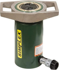 TK Simplex - 6-3/16" Stroke, 55 Ton Portable Hydraulic Single Acting Cylinder - 11.04 Sq In Effective Area, 69 Cu In Oil Capacity, 11.06 to 17.25" High, 3.13" Cyl Bore Diam, 3-3/4" Plunger Diam, 10,000 Max psi - USA Tool & Supply