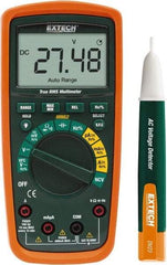 Extech - MN62-K, CAT IV, 600 VAC/VDC, Digital True RMS Multimeter - 40 mOhm, Measures Voltage, Capacitance, Current, Frequency, Resistance - USA Tool & Supply