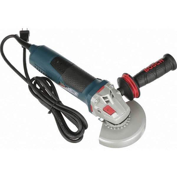 Bosch - 5" Wheel Diam, 11,500 RPM, Corded Angle & Disc Grinder - 5/8-11 Spindle, 120 Volts, 13 Amps - USA Tool & Supply