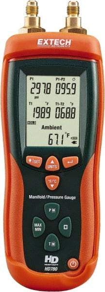 Extech - Differential Pressure Gauges & Switches Type: Pressure Meter Maximum Pressure (psi): 800.00 - USA Tool & Supply