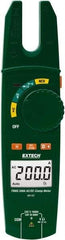 Extech - MA160, CAT III, Digital True RMS Clamp Meter with 0.57" Fork Jaws - 750 VAC, 1000 VDC, 200 AC/DC Amps, Measures Voltage, Capacitance, Continuity, Current, Resistance - USA Tool & Supply