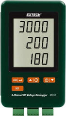 Extech - 1 Phase, 300mV, 0.01 Amp Capability, LCD Display Power Meter - ±0.5% + 0.2mV Voltage Accuracy - USA Tool & Supply