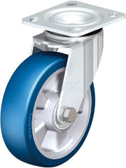 Swivel Top Plate Caster: Polyurethane, 6-5/16″ Wheel Dia, 2″ Wheel Width, 1,210 lb Capacity, 7-7/8″ OAH Polyurethane, 1,210 Lb Capacity, Ball Bearing, 4 x 4-1/2″ Plate