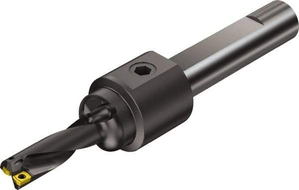 Sandvik Coromant - 1.699" Max Drill Depth, 3xD, 0.531" Diam, Indexable Insert Drill - 2 Inserts, 3/4" Shank Diam, Flange Shank - USA Tool & Supply