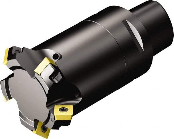 Sandvik Coromant - 63.5mm Cut Diam, 63mm Arbor Hole, 5.47mm Max Depth of Cut, 45° Indexable Chamfer & Angle Face Mill - 7 Inserts, 495-09T3M-XL Insert, Right Hand Cut, Through Coolant, Series CoroMill 495 - USA Tool & Supply