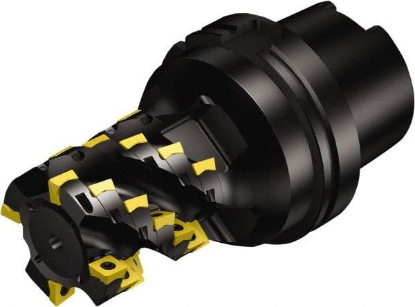 Sandvik Coromant - 4 Inserts, 80mm Cut Diam, 100mm Arbor Diam, 105mm Max Depth of Cut, Indexable Square-Shoulder Face Mill - 90° Lead Angle, 180mm High, 690-100508M-E-SL & 690-100510M-P-SL Insert Compatibility, Through Coolant, Series CoroMill 690 - USA Tool & Supply