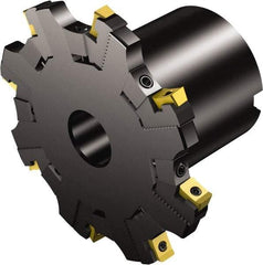 Sandvik Coromant - 27 Connection, 77mm Cutter Diam, 1-1/16" Hole Diam, 6 Tooth Indexable Slotting Cutter - R331.52..Qxx..L Toolholder, N331.1A-08 Insert, Right Hand Cutting Direction - USA Tool & Supply