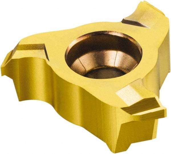 Sandvik Coromant - 327-GC Grade 1025 Carbide Milling Tip Insert - TiAlN+TiN Finish, 3 Flutes, 21.7mm Cutting Diam, 1.5mm Depth of Cut, 0.0059" Cnr Rad, 0° Helix - USA Tool & Supply