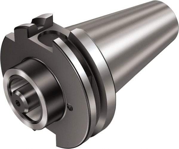 Sandvik Coromant - C6 System Size, ISO40 Taper, Modular Tool Holding System Adapter - 85mm Projection, 63mm Body Diam, 153.4mm OAL, Through Coolant - Exact Industrial Supply