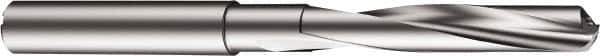 Sandvik Coromant - 6.3mm 130° Spiral Flute Solid Carbide Screw Machine Drill Bit - Uncoated, Right Hand Cut, 1.3386" Flute Length, 3.1102" OAL, Split Point, Straight Shank, Through Coolant - USA Tool & Supply