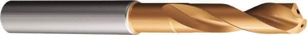 Sandvik Coromant - 8mm 140° Spiral Flute Solid Carbide Screw Machine Drill Bit - TiAlN Finish, Right Hand Cut, 1.6142" Flute Length, 3.1102" OAL, Split Point, Straight Shank, Through Coolant - USA Tool & Supply