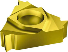 Sandvik Coromant - 166 Internal Left Hand Metric Laydown Threading Insert - Grade 1020, TiN Coated Carbide, 6.35mm Inscribed Circle - USA Tool & Supply