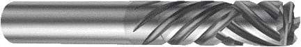 Sandvik Coromant - 8mm, 26mm LOC, 8mm Shank Diam, 76mm OAL, 6 Flute, Solid Carbide Square End Mill - Single End, TiAlN Finish, Spiral Flute, 30° Helix, Right Hand Cut, Right Hand/Left Hand Flute, Series CoroMill Plura - USA Tool & Supply