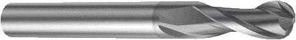 Sandvik Coromant - 3/16" Diam, 9.53mm LOC, Solid Carbide Ball End Mill - Single End, 3" OAL, 1/4" Shank Diam, Ball Flute - USA Tool & Supply