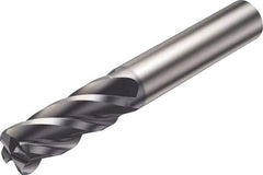 Sandvik Coromant - 3/8", 7/8" LOC, 3/8" Shank Diam, 2-1/2" OAL, 4 Flute, Solid Carbide Square End Mill - Single End, AlCrN Finish, Spiral Flute, 42° Helix, Right Hand Cut, Right Hand Flute, Series CoroMill Plura - USA Tool & Supply